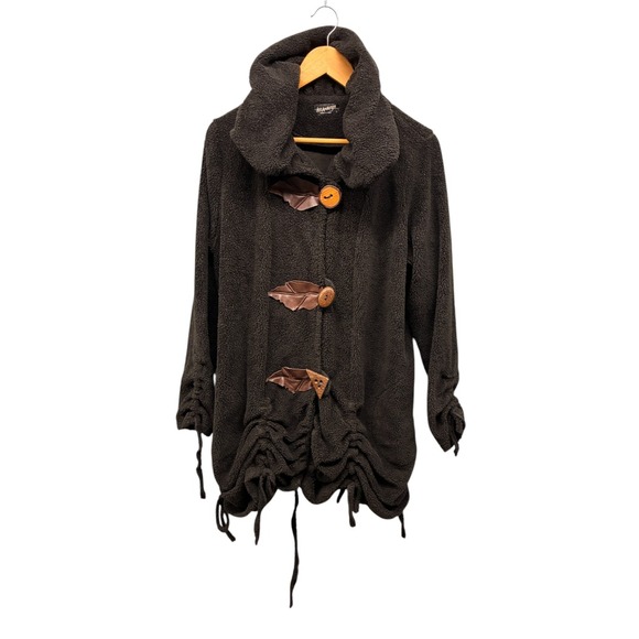 Lee Andersen Jacket Coat Women's Size L Black Fleece Textured Button Front USA - Picture 1 of 11